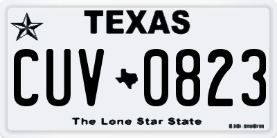 TX license plate CUV0823