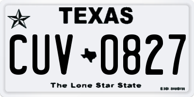 TX license plate CUV0827