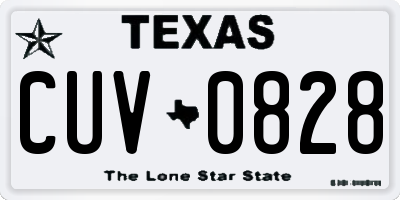 TX license plate CUV0828