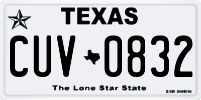 TX license plate CUV0832