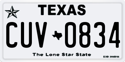 TX license plate CUV0834