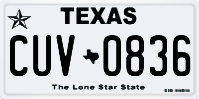 TX license plate CUV0836
