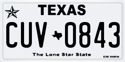 TX license plate CUV0843
