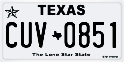 TX license plate CUV0851