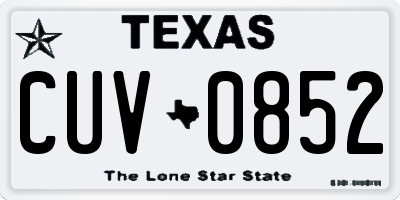 TX license plate CUV0852