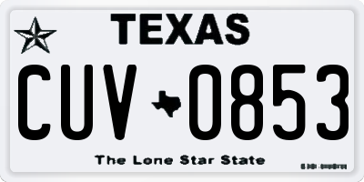 TX license plate CUV0853