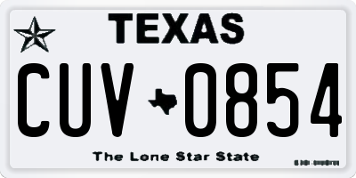 TX license plate CUV0854