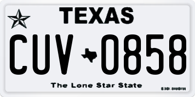 TX license plate CUV0858