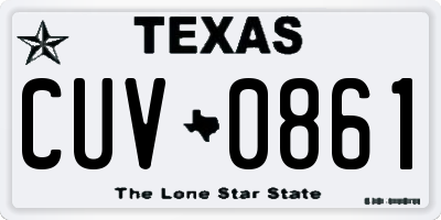 TX license plate CUV0861