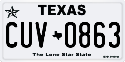 TX license plate CUV0863