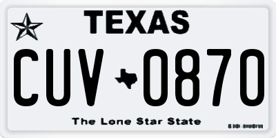 TX license plate CUV0870