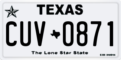 TX license plate CUV0871