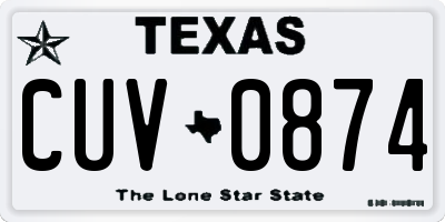 TX license plate CUV0874