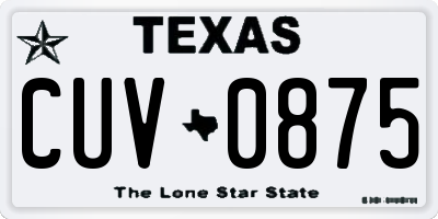 TX license plate CUV0875