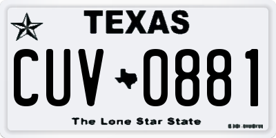 TX license plate CUV0881