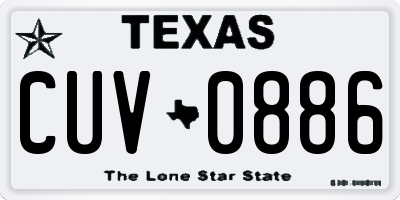 TX license plate CUV0886