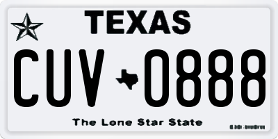 TX license plate CUV0888