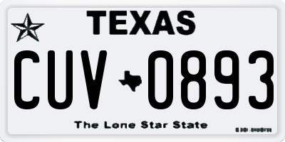TX license plate CUV0893