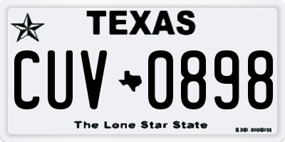 TX license plate CUV0898