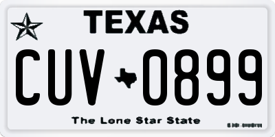 TX license plate CUV0899