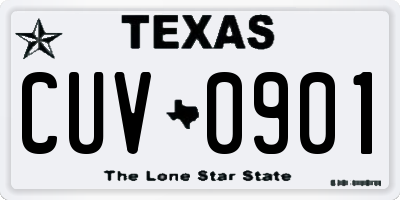 TX license plate CUV0901