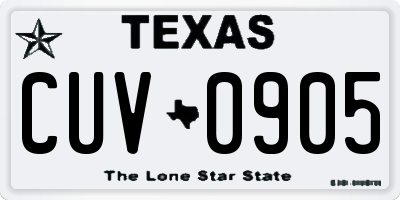 TX license plate CUV0905