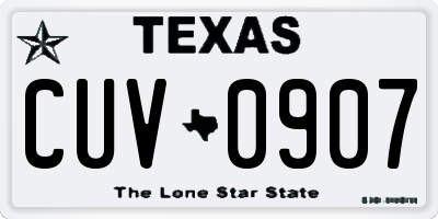 TX license plate CUV0907