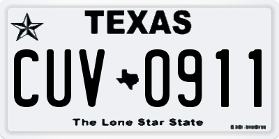 TX license plate CUV0911