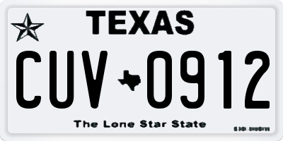 TX license plate CUV0912