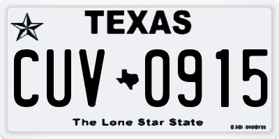 TX license plate CUV0915