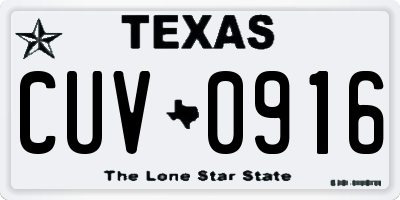 TX license plate CUV0916