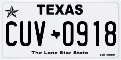 TX license plate CUV0918