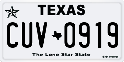 TX license plate CUV0919