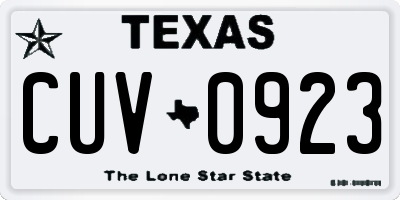 TX license plate CUV0923