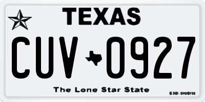 TX license plate CUV0927