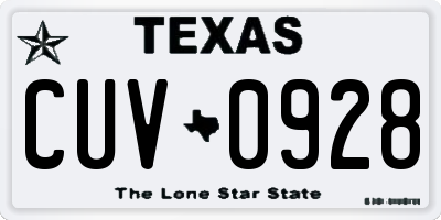 TX license plate CUV0928