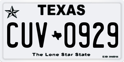 TX license plate CUV0929