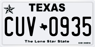 TX license plate CUV0935