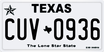 TX license plate CUV0936