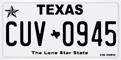 TX license plate CUV0945