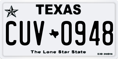TX license plate CUV0948