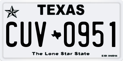 TX license plate CUV0951