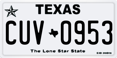 TX license plate CUV0953