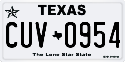 TX license plate CUV0954