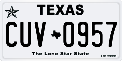 TX license plate CUV0957