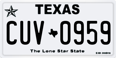 TX license plate CUV0959