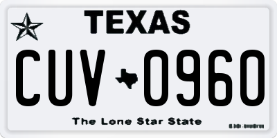 TX license plate CUV0960