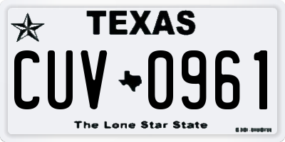 TX license plate CUV0961