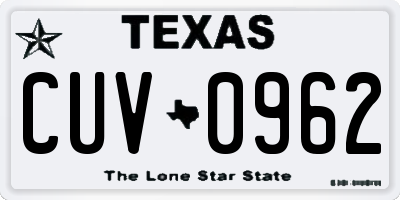 TX license plate CUV0962