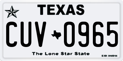 TX license plate CUV0965